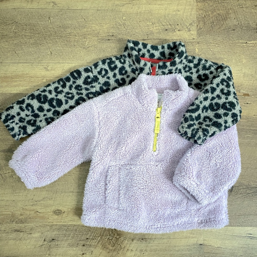 2 GAP Half zip Sherpas 12-18 mos
